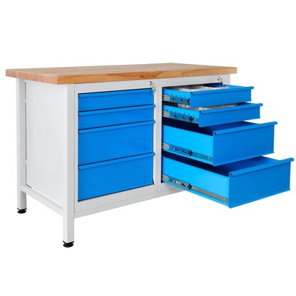 Artikelbild 4 für ADB Werkbank lichtgrau, RAL 5012 8 Schubladen 120,0 x 60,0 x 84,0 cm, Artikelnummer 674794