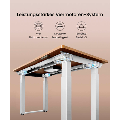 Artikelbild 3 für FlexiSpot E7Q elektrisch höhenverstellbares Schreibtischgestell weiß ohne Tischplatte, Kufen-Gestell weiß 110,0 - 190,0 x 57,8 cm, Artikelnummer 656803