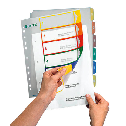 Artikelbild 3 für AKTION: LEITZ Ordnerregister 1292 DIN A4 Vollformat, Überbreite 1-6 farbig 6-teilig, 1 Satz mit Prämie nach Registrierung, Artikelnummer 614479