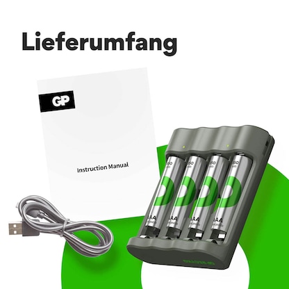 Artikelbild 5 für GP B441U 4-Port USB-Akku-Ladegerät inkl. Akkus, Artikelnummer 255329
