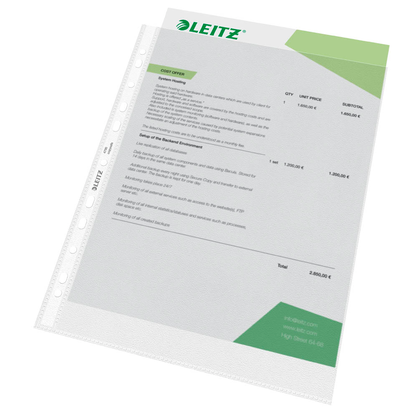 Artikelbild 4 für AKTION: 100 LEITZ Prospekthüllen 4790 DIN A4 transparent genarbt 0,09 mm, Artikelnummer 663957