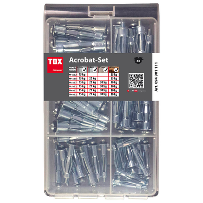 Artikelbild 4 für TOX ACROBAT SET 094901111 Hohlraumdübel-Sortiment, 60-teilig, Artikelnummer 559672