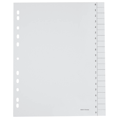 Artikelbild 4 für office discount Trennblätter DIN A4 0-9 weiß, 250 g/qm, 100 St., Artikelnummer 557926