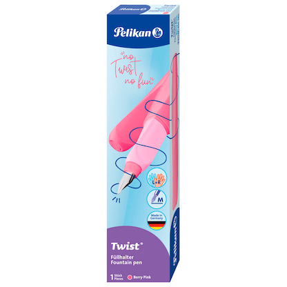 Artikelbild 2 für Pelikan Twist® Color Blocking Patronenfüller berry pink M (mittel), Artikelnummer 574257
