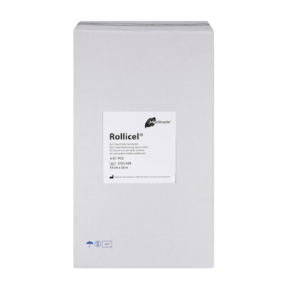 Artikelbild 5 für Meditrade® Ärztekrepp ROLLICEL® 1-lagig weiß 55,0 cm x 50,0 m, 6 Rollen, Artikelnummer 565587