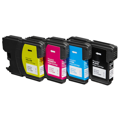 Artikelbild 3 für office discount schwarz, cyan, magenta, gelb Druckerpatronen kompatibel zu brother LC-1100BK/C/M/Y, 4er-Set, Artikelnummer 314561
