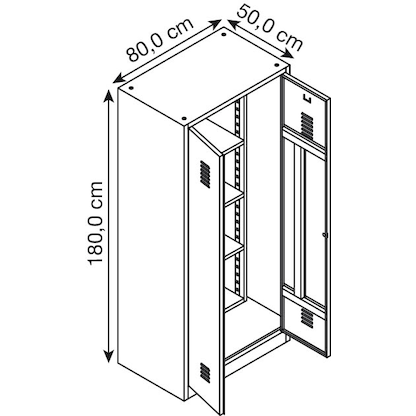Artikelbild 2 für Gürkan Putzmittelschrank 104527 lichtgrau 80,0 x 50,0 x 180,0 cm, aufgebaut, Artikelnummer 242762