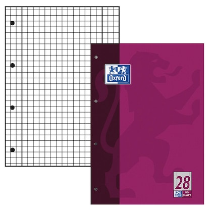 Artikelbild für OXFORD Briefblock Schule gelocht DIN A4 kariert Lineatur 28, Artikelnummer 906293
