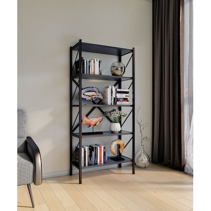 Artikelbild 5 für VCM my home Bücherregal Insasi anthrazit 66,0 x 34,0 x 160,0 cm, Artikelnummer 911523