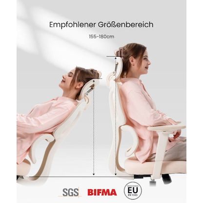 Artikelbild 8 für FlexiSpot Bürostuhl BS5W Stoff orange, Gestell schwarz, Artikelnummer 656359