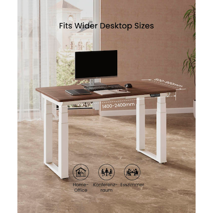 Artikelbild 5 für FlexiSpot E7Q elektrisch höhenverstellbares Schreibtischgestell weiß ohne Tischplatte, Kufen-Gestell weiß 110,0 - 190,0 x 57,8 cm, Artikelnummer 656803