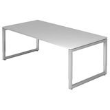 Artikelbild 1 für HAMMERBACHER RS2E höhenverstellbarer Schreibtisch lichtgrau rechteckig, Kufen-Gestell silber 200,0 x 100,0 cm, Artikelnummer 215215