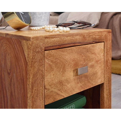 Artikelbild 5 für WOHNLING Nachttisch Massivholz sheesham 30,0 x 40,0 x 40,0 cm, Artikelnummer 904823