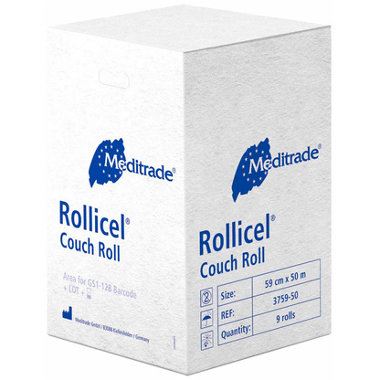 Artikelbild 3 für Meditrade® Ärztekrepp ROLLICEL® 2-lagig weiß 59,0 cm x 50,0 m, 9 Rollen, Artikelnummer 242129