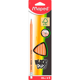 Artikelbild 1 für maped BLACK'PEPS Bleistifte HB naturbelassen mit Radierer, 6 St., Artikelnummer 701737