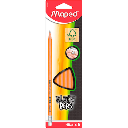 Artikelbild 12 für maped BLACK'PEPS Bleistifte HB naturbelassen mit Radierer, 6 St., Artikelnummer 701737