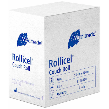 Artikelbild 2 für Meditrade® Ärztekrepp ROLLICEL® 2-lagig weiß 55,0 cm x 100,0 m, 6 Rollen, Artikelnummer 242189