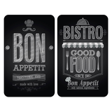 Artikelbild 1 für WENKO Herdabdeckplatten Bon Appetit schwarz, grau, 2 St., Artikelnummer 530204