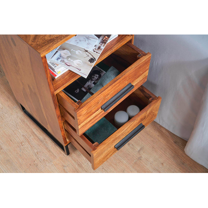 Artikelbild 5 für WOHNLING Nachttisch Massivholz sheesham 35,0 x 40,0 x 66,0 cm, Artikelnummer 166779