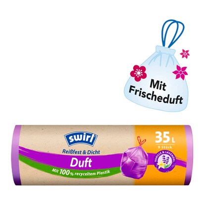Artikelbild 9 für swirl® Müllbeutel Reißfest & Dicht Duft 7241 35,0 l rot, 9 St., Artikelnummer 338846