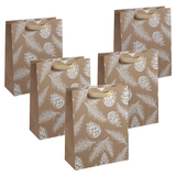 Artikelbild 1 für 5 SIGEL Geschenktüten Pine cones and pine branches Large braun 26,0 x 33,0 cm, Artikelnummer 388039