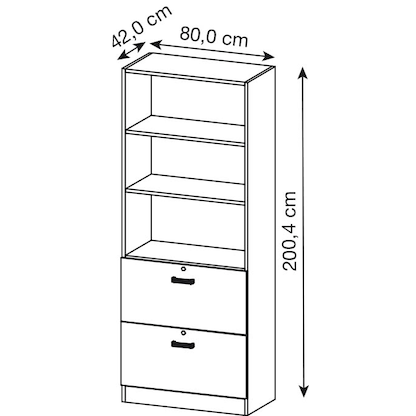 Artikelbild 2 für HAMMERBACHER Regalschrank Savona, V7300/5/5/SG lichtgrau 80,0 x 42,0 x 200,4 cm, Artikelnummer 567388