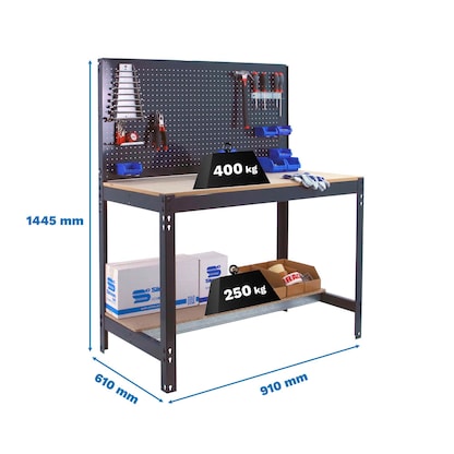 Artikelbild 2 für Simonrack Werkbank SIMONWORK BT2 anthrazit 91,0 x 61,0 x 144,5 cm, Artikelnummer 358519