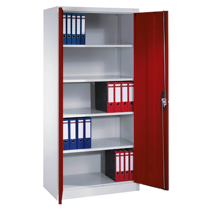 Artikelbild für CP Metallschrank C 2000 Acurado 9280-000 S10761 lichtgrau, rubinrot 93,0 x 50,0 x 195,0 cm, aufgebaut, Artikelnummer 412403