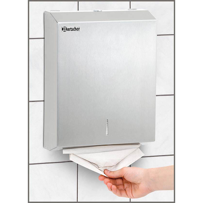 Artikelbild 2 für Bartscher Papierhandtuchspender ILZF10 850006 silber Chromnickelstahl gebürstet, Artikelnummer 425969