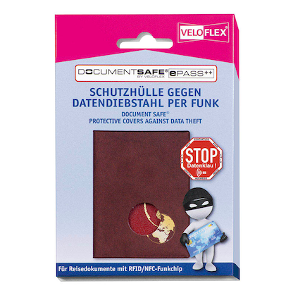Artikelbild 5 für VELOFLEX Dokumentenhülle Document Safe®ePass Schutzhülle rot 10,0 x 13,5 cm, 1 St., Artikelnummer 246905
