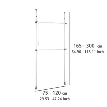 Artikelbild 2 für WENKO Teleskop-Garderobe Herkules 50610100 grau Metall 75,0 - 120,0 x 165,0 - 300,0 cm, Artikelnummer 664914