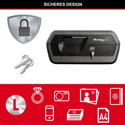 Artikelbild 5 für Master Lock® Dokumentenkassette feuerfest LCFW30100 DIN A4 Zylinderschloss, Artikelnummer 727807