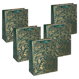 Artikelbild 1 für 5 SIGEL Geschenktüten Golden ornaments on green Motiv 26,0 x 32,0 cm, Artikelnummer 388068