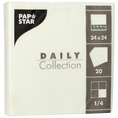 Artikelbild 2 für PAPSTAR Servietten Daily Collection weiß 2-lagig 24,0 x 24,0 cm, 20 St., Artikelnummer 236598