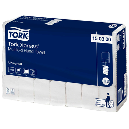 Artikelbild 2 für TORK Papierhandtücher 150300 Xpress® H2 Universal Interfold-Falzung 2-lagig 3.360 Tücher, Artikelnummer 162527
