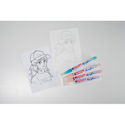 Artikelbild 4 für edding Manga Acrylstifte-Set farbsortiert 1,0 - 2,0 mm, 1 Set, Artikelnummer 512317