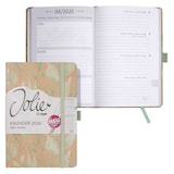 Artikelbild 1 für SIGEL Buchkalender Jolie 2026 Sparkle Leaves, Artikelnummer 568216