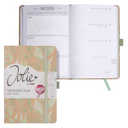 Artikelbild für SIGEL Buchkalender Jolie 2026 Sparkle Leaves, Artikelnummer 568216