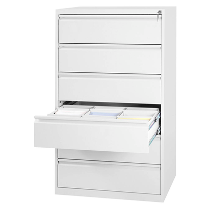 Artikelbild 4 für Gürkan Karteischrank reinweiß 6 Schubladen 76,0 x 62,0 x 132,0 cm, Artikelnummer 381814