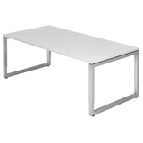 Artikelbild 1 für HAMMERBACHER RS2E höhenverstellbarer Schreibtisch weiß rechteckig, Kufen-Gestell silber 200,0 x 100,0 cm, Artikelnummer 212858