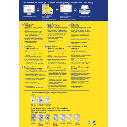 Artikelbild 3 für 540 AVERY Zweckform Sicherheitsetiketten L6114-20 weiß 63,5 x 29,6 mm, Artikelnummer 843223