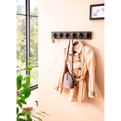 Artikelbild 5 für WOHNLING Wandgarderobe WL6.770 schwarz Holz 6 Haken 60,0 x 10,0 cm, Artikelnummer 314367