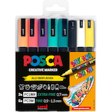 Artikelbild 1 für uni-ball POSCA Sneaker weiß Acrylstift farbsortiert 0,9 - 1,3 mm, 8 St., Artikelnummer 106876