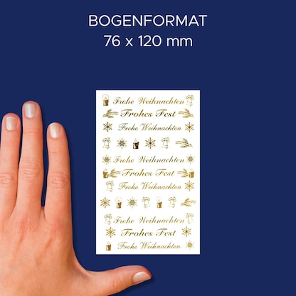 Artikelbild 4 für AVERY Zweckform Aufkleber Frohe Weihnachten, gold, 9 Etiketten, Artikelnummer 723738