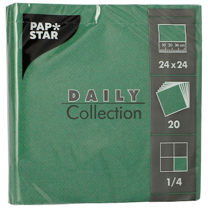 Artikelbild 2 für PAPSTAR Servietten Daily Collection grün 2-lagig 24,0 x 24,0 cm, 20 St., Artikelnummer 236648