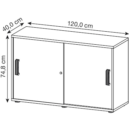 Artikelbild 2 für HAMMERBACHER Schiebetürenschrank 1752S, V1752S/W/E/SG weiß, eiche 1 Fachboden 120,0 x 40,0 x 74,8 cm, Artikelnummer 859417