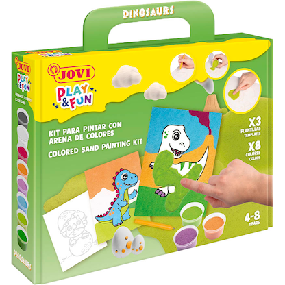 Artikelbild 2 für JOVI Bastelset Play & Fun Sand Painting Kit Dinosaurs mehrfarbig, Artikelnummer 712941