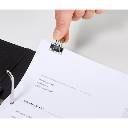 Artikelbild 5 für 12 MAUL Foldbackklammern silber 1,9 cm, Artikelnummer 242818