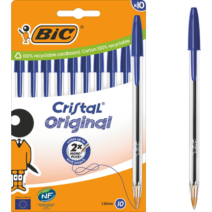 Artikelbild 6 für BIC Kugelschreiber Cristal Original transparent, Schreibfarbe: blau, 10 St., Artikelnummer 840843