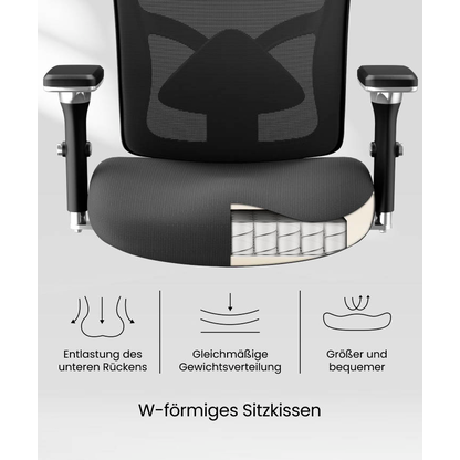 Artikelbild 7 für FlexiSpot Bürostuhl C3B Stoff schwarz, Gestell schwarz, Artikelnummer 656617